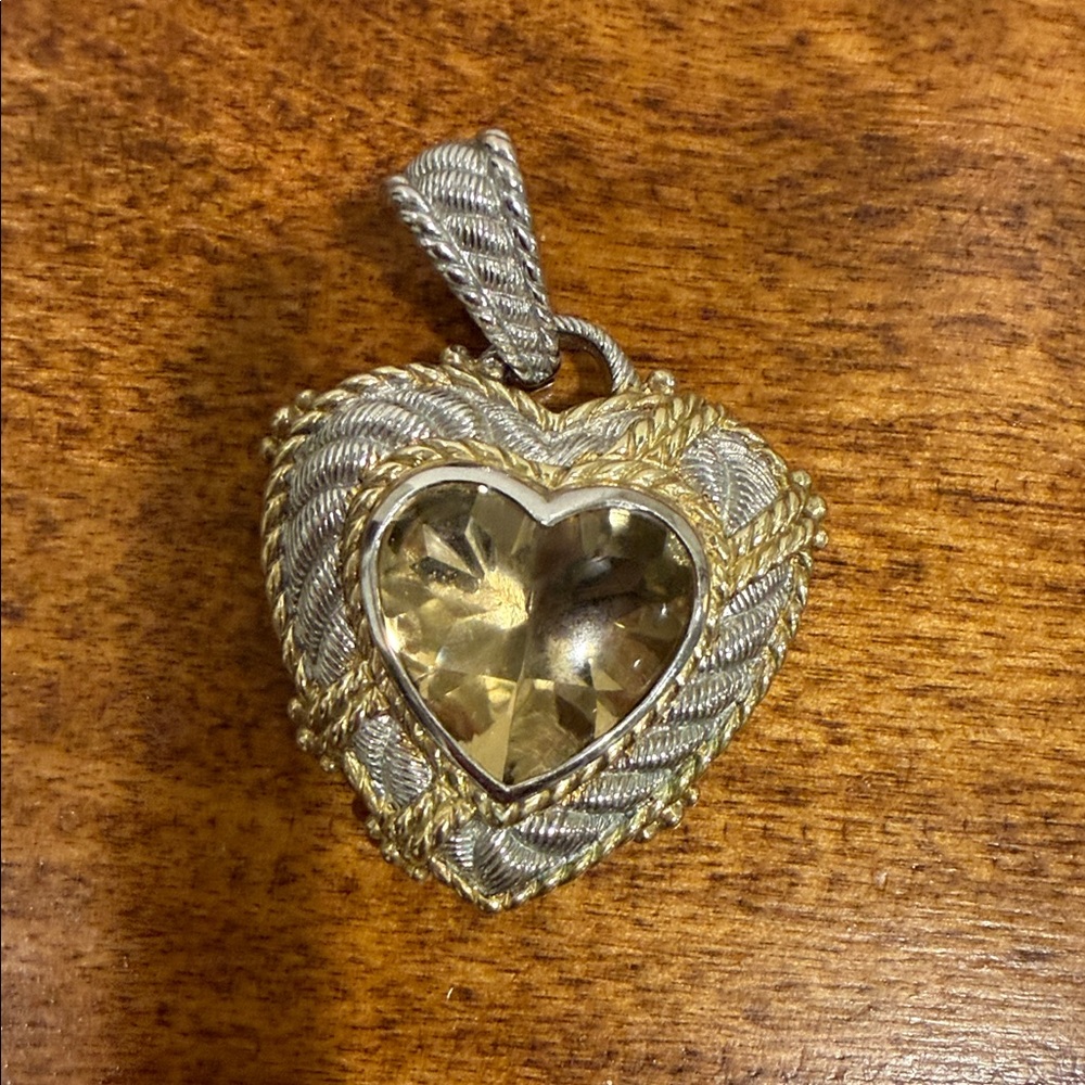 Judith Ripka Sterling Silver & 14K Clad Heart Enhancer - Picture 3 of 3